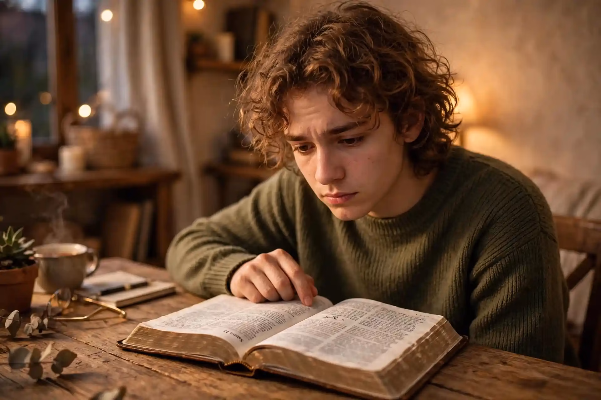 Persona que quiere leer la Biblia por primera vez con dudas sobre por dónde comenzar