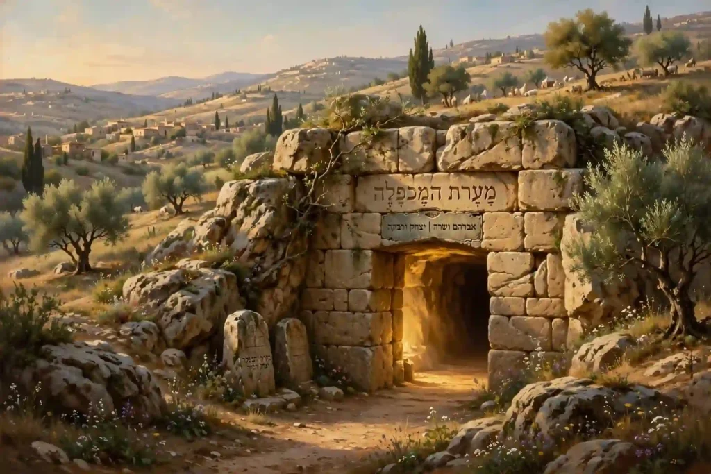 Cueva de Macpela en Hebrón, lugar donde fue sepultada Rebeca junto a Abraham, Sara e Isaac según Génesis 49:31