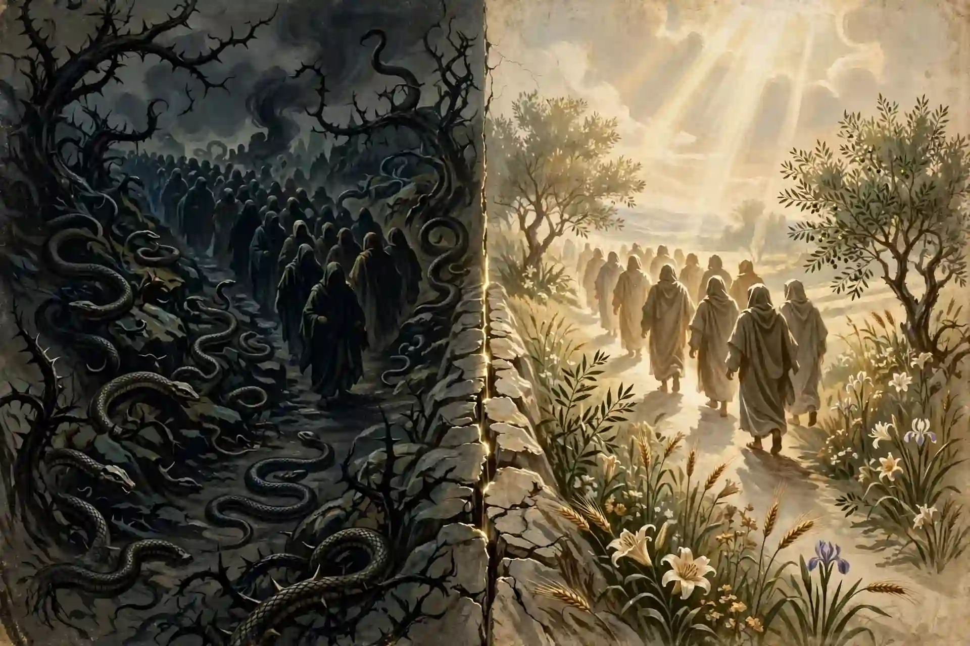 Dos caminos que representan la oposición entre la simiente de la serpiente y la simiente de la mujer en Génesis 3:15