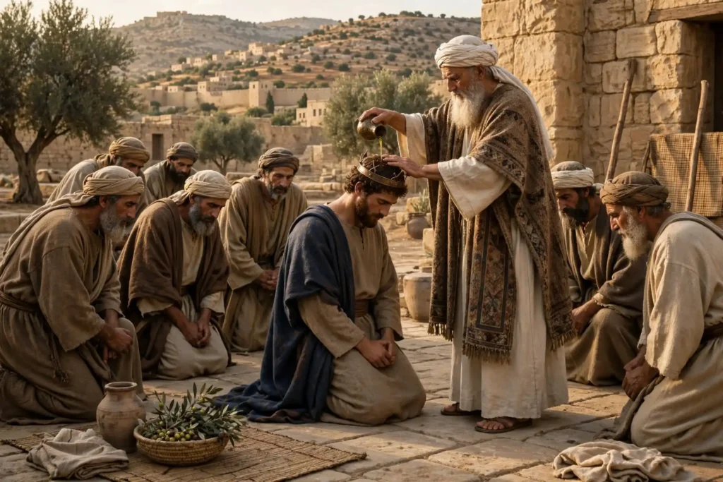 David ungido como rey de Judá en Hebrón al inicio de 2 Samuel