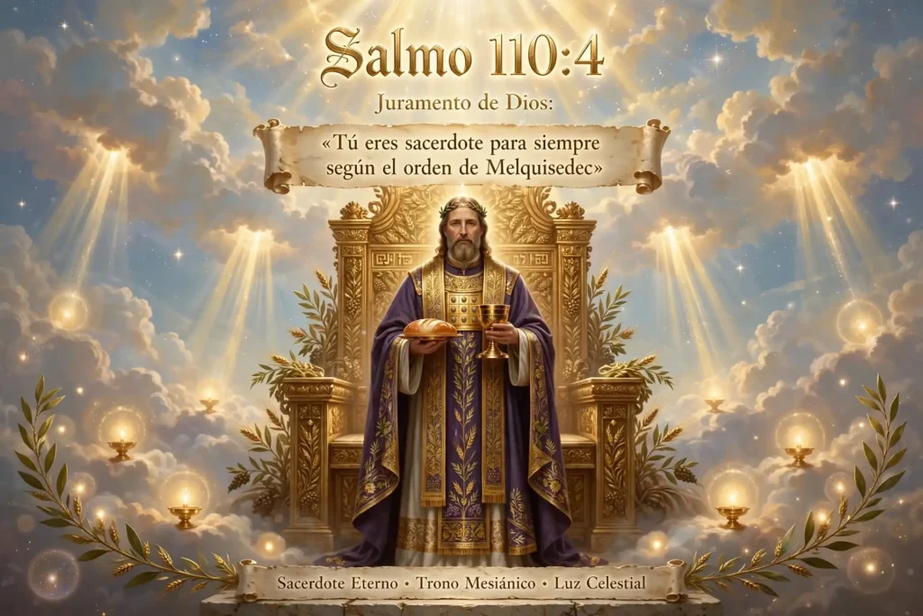 Trono celestial con juramento divino Tú eres sacerdote para siempre según el orden de Melquisedec, Salmo 110:4, sacerdocio eterno